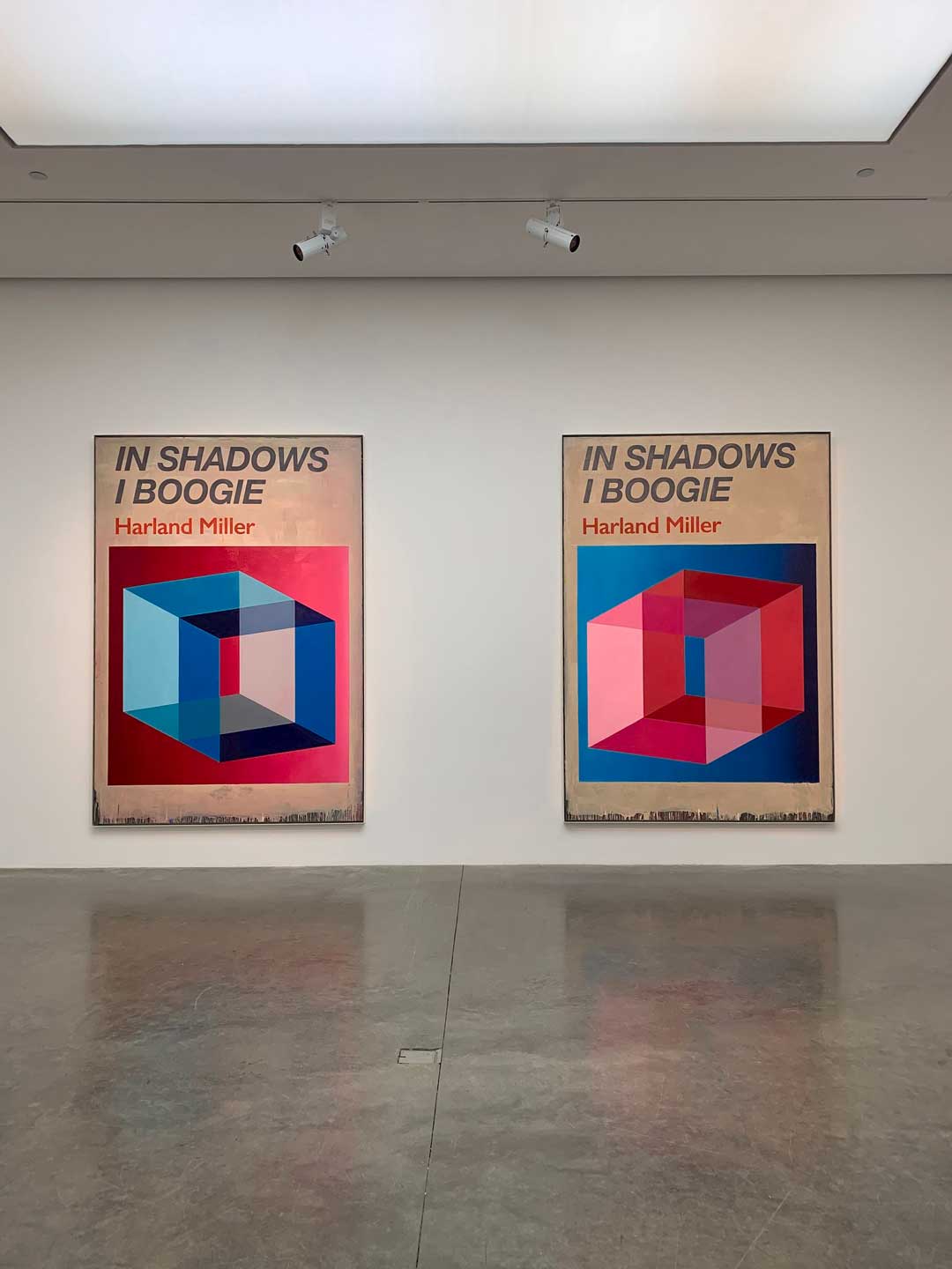 Harland Miller's paintings of In Shadows I Boogie at White Cube