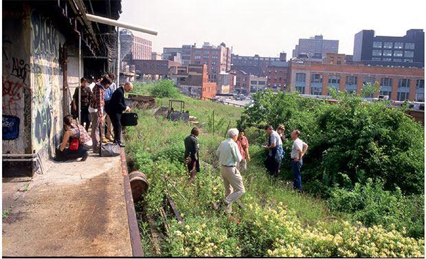 James Corner Field Operations, Diller Scofidio + Renfro, and Piet Oudolf visit the High Line in May 2004