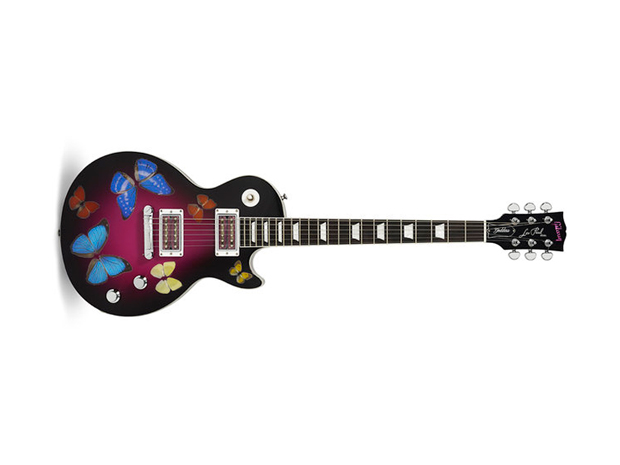 Purple Gibson Les Paul Goddess guitar guitar for Cancer Research UK - Damien Hirst