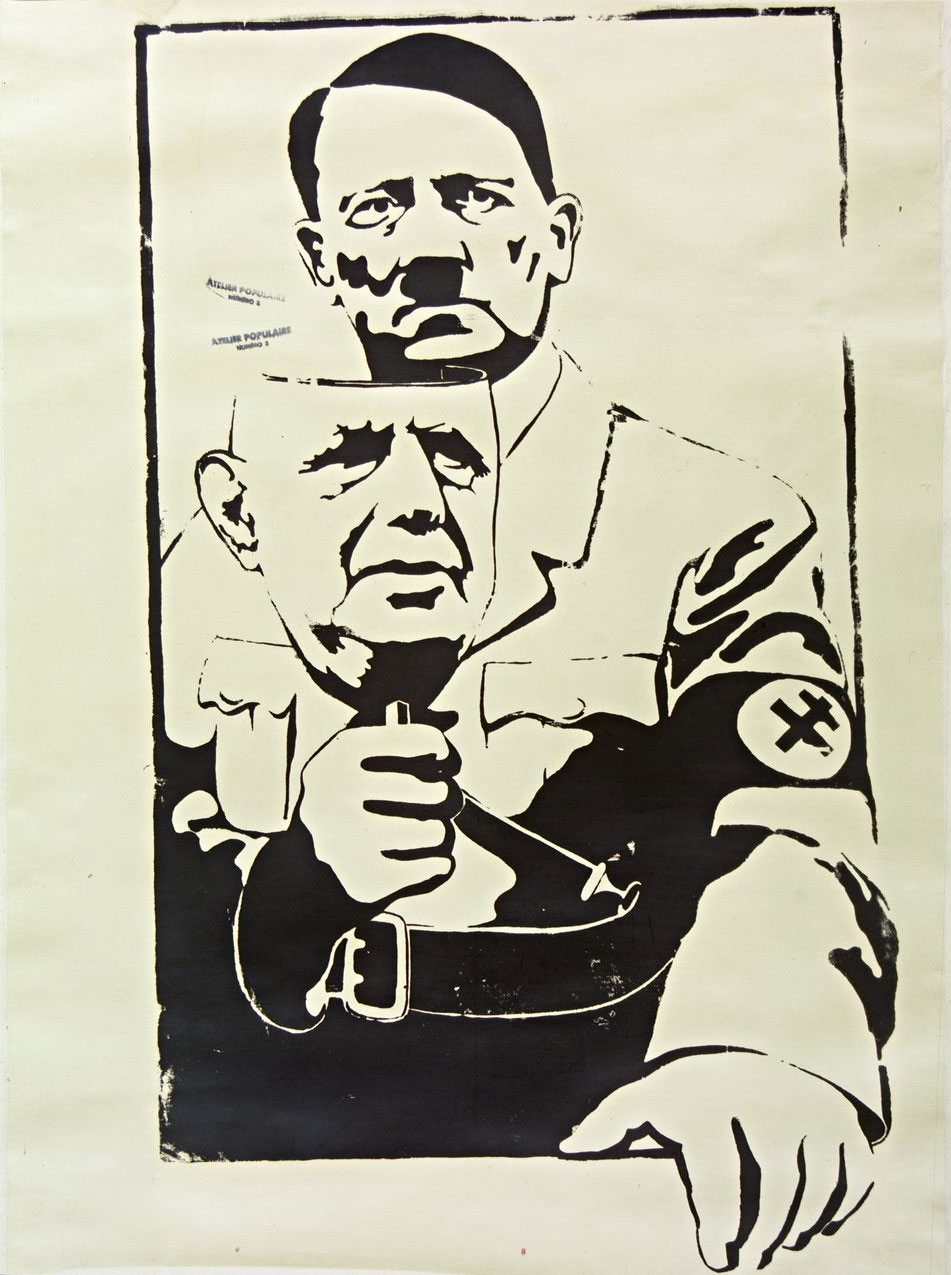 Atelier Populaire's De Gaulle and Hitler poster, 1968
