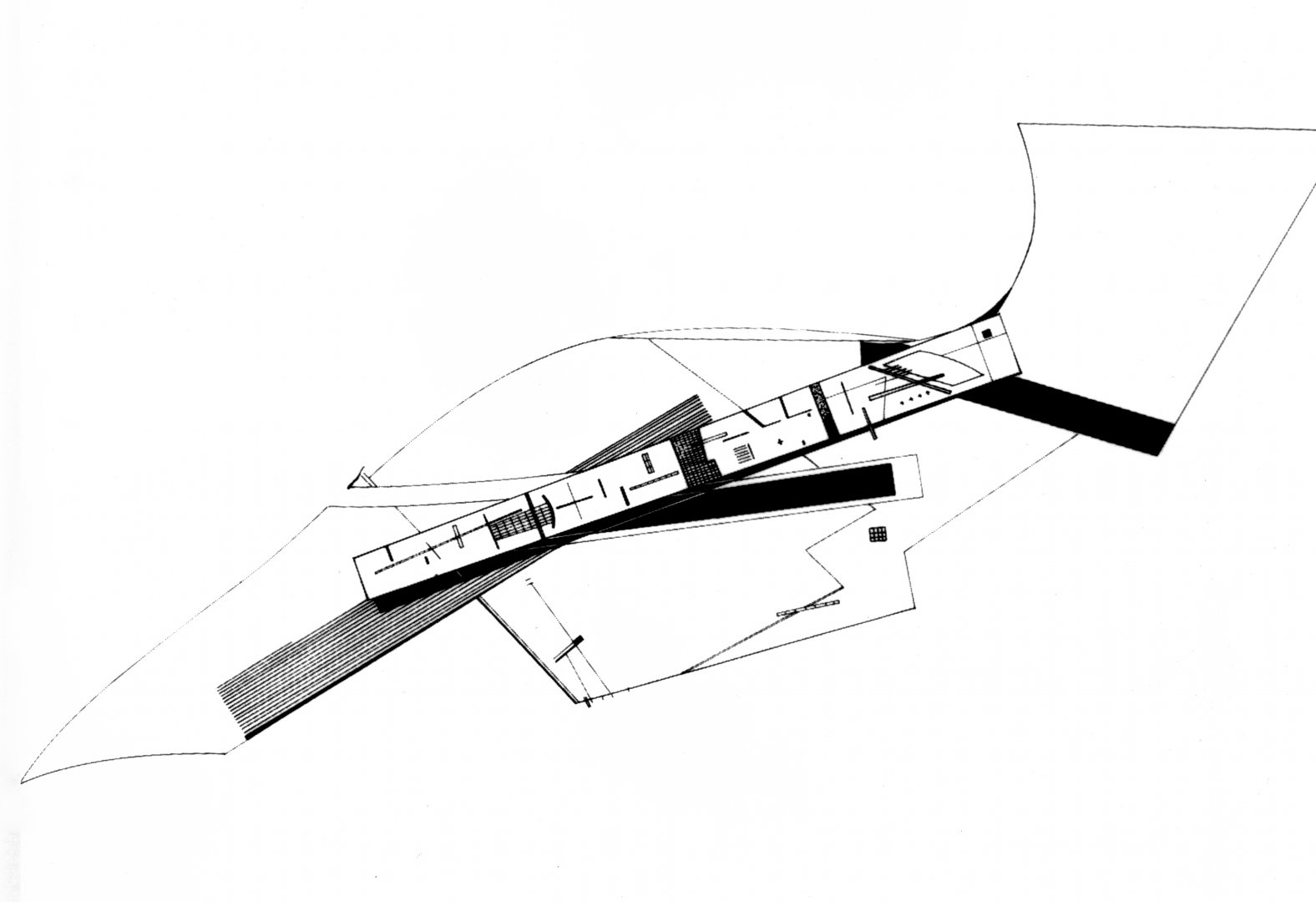 Drawing for the Peak Leisure Club, 1980-83 by Zaha Hadid. © Zaha Hadid Architects
