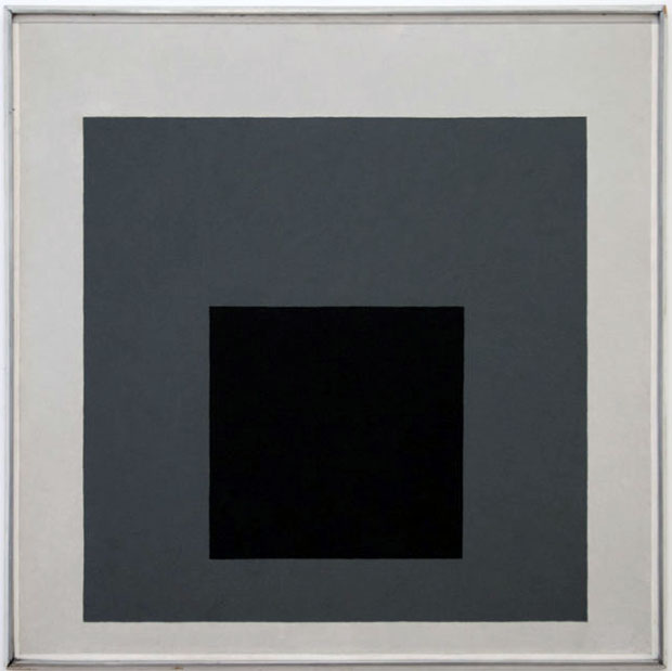 Homage to the Square (A), (1950) by Josef Albers. Oil on Masonite 31 1/8 x 31 1/8 x 1 1/8 inches (79.1 x 79.1 x 2.9 cm) © 2016 The Josef and Anni Albers Foundation/Artists Rights Society (ARS), New York