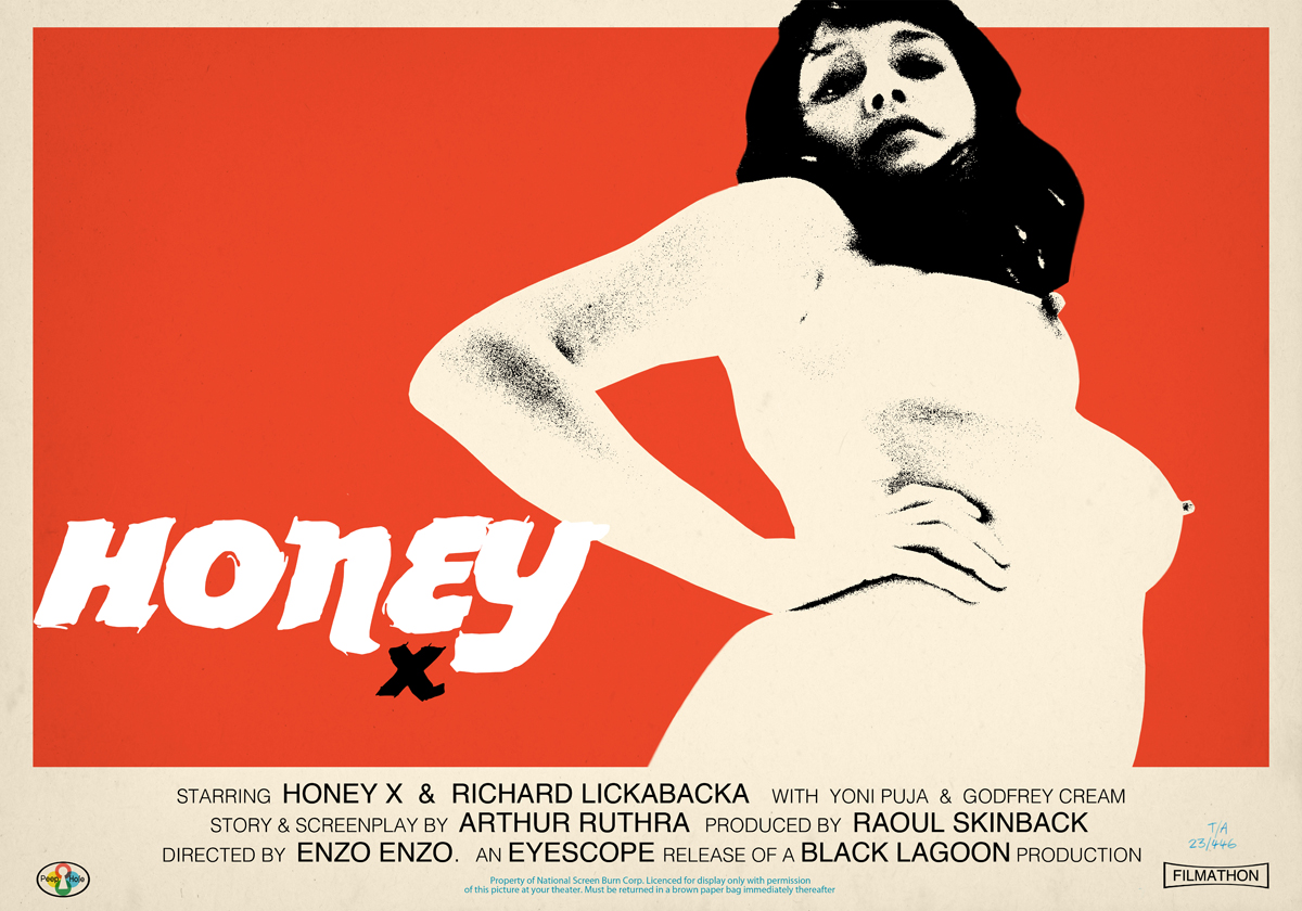One of Jamie Hewlett's Honey posters. From The Suggestionists