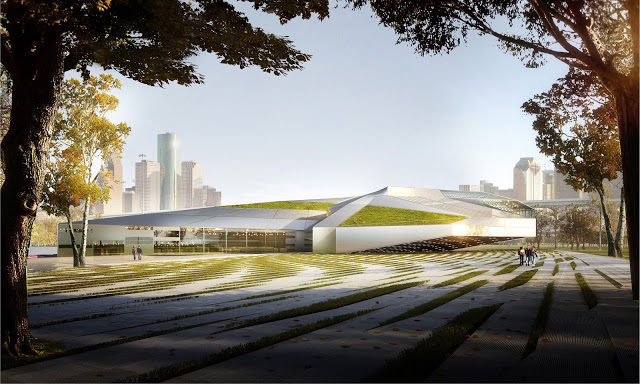 Renderings or MA2's Houston Library and Exhibition Center. Image courtesy of MA2