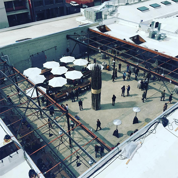 A courtyard at Hauser Wirth & Schimmel. Image courtesy of the gallery's Instagram