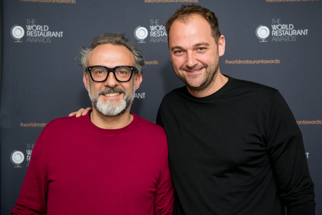 Massimo Bottura and Daniel Humm, at the launch yesterday