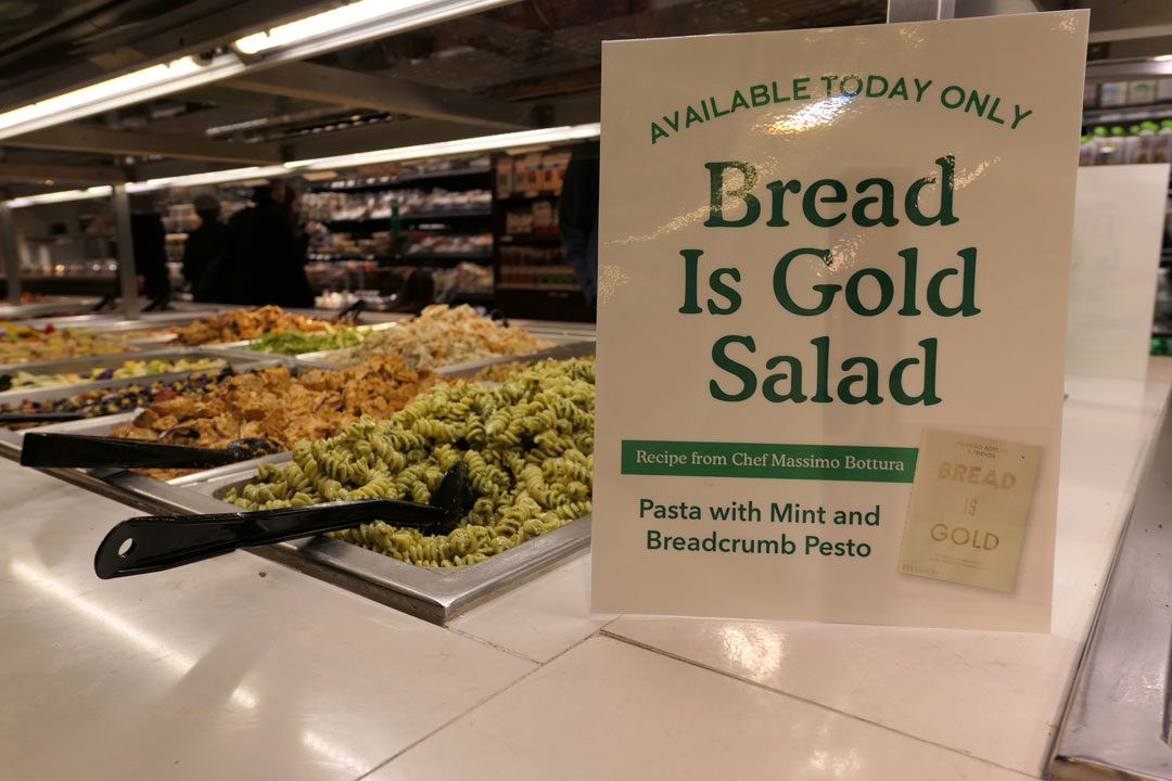 Even the day's salad was in honour of Wholefoods NYC's special guest