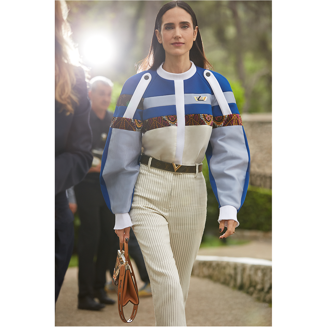 Jennifer Connelly modelling Louis Vuitton's 2019 Cruise collection