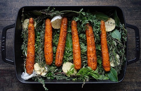 A dish from Jeremy Fox's carrot tasting menu at Rustic Canyon. All food images courtesy of Jeremy Fox's Instagram