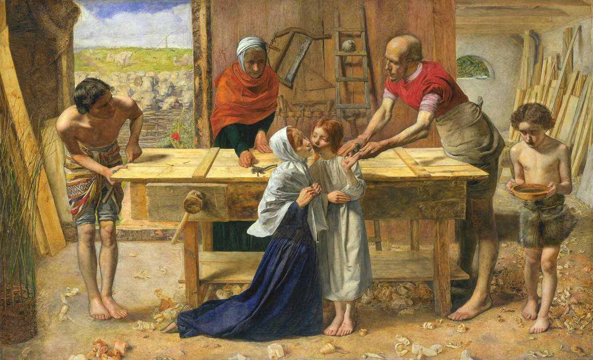 Christ in the House of His Parents (The Carpenter’s Shop) (1849–50) by John Everett Millais. As reproduced in Art in Time