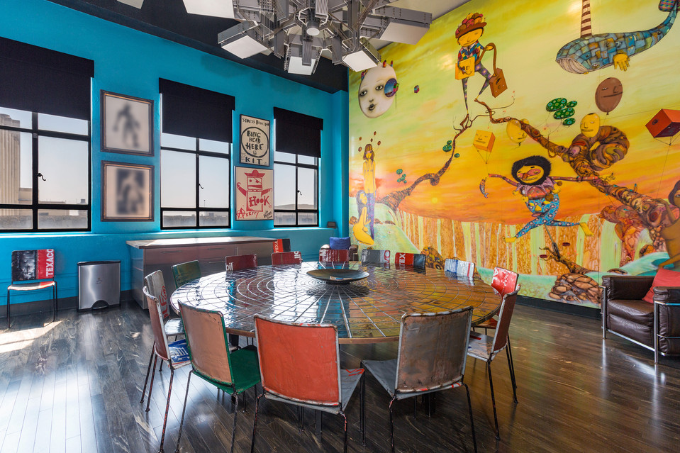 Depp's OSGEMEOS work in Eastern Columbia Penthouse Collection Of Johnny Depp. Image courtesy of Partners Trust.