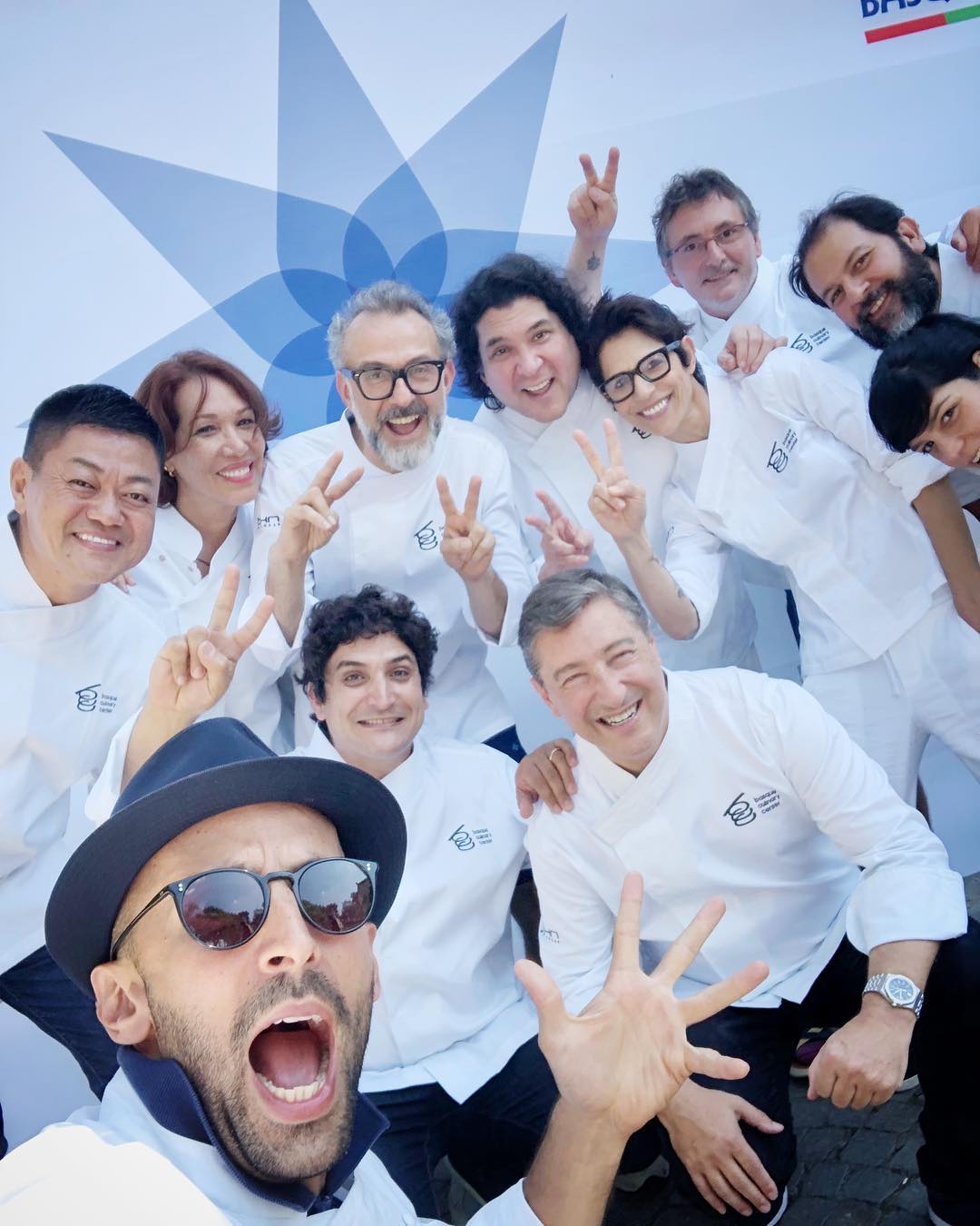 JR, bottom left, at the Basque Culinary World Prize
