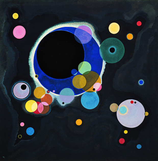 Several Circles (1926) by Wassily Kandinsky. As reproduced in Art in Time