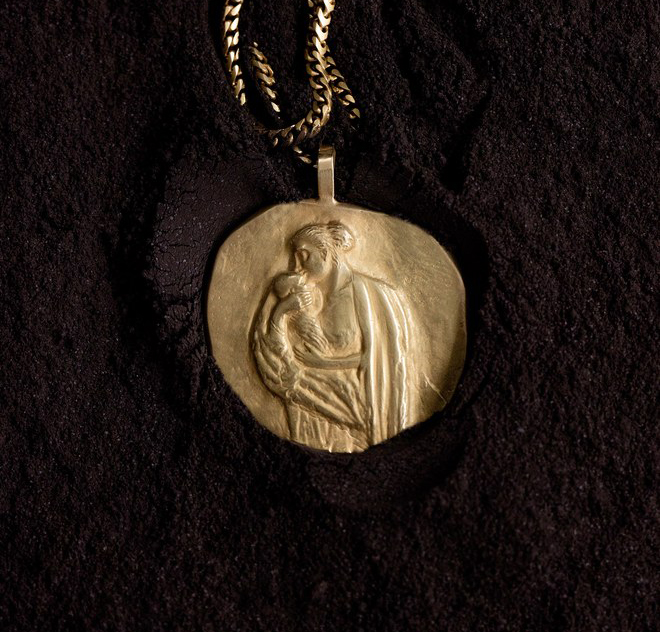 One of the Renaissance-inspired pieces from Kanye West's new Yeezy jewellery collection at yeezysupply.com