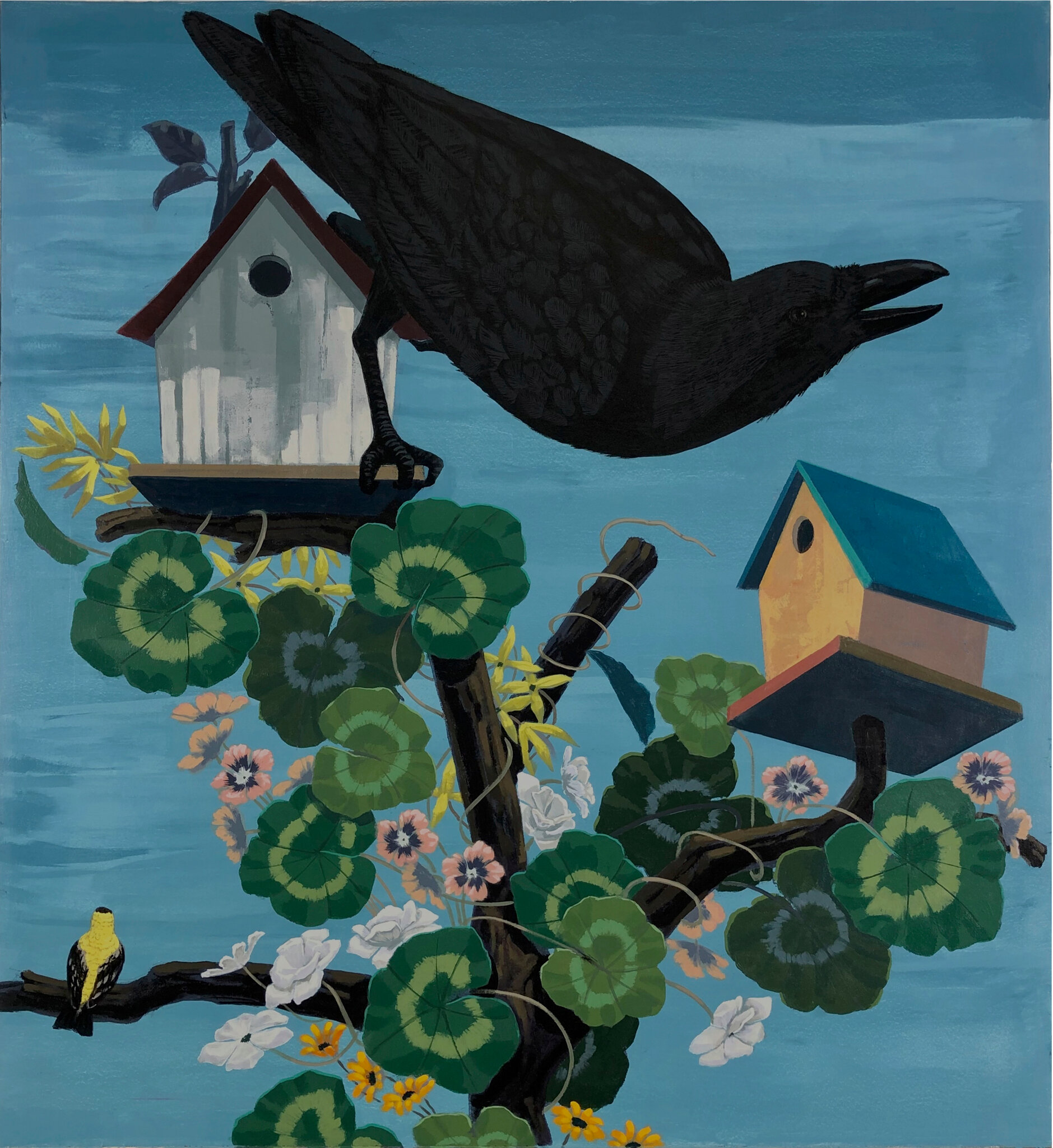 Black and part Black Birds in America: (Crow, Goldfinch) 2020, by Kerry James Marshall
