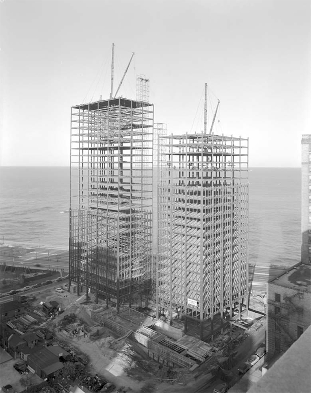 Lake Shore Drive under construction, 1950–1