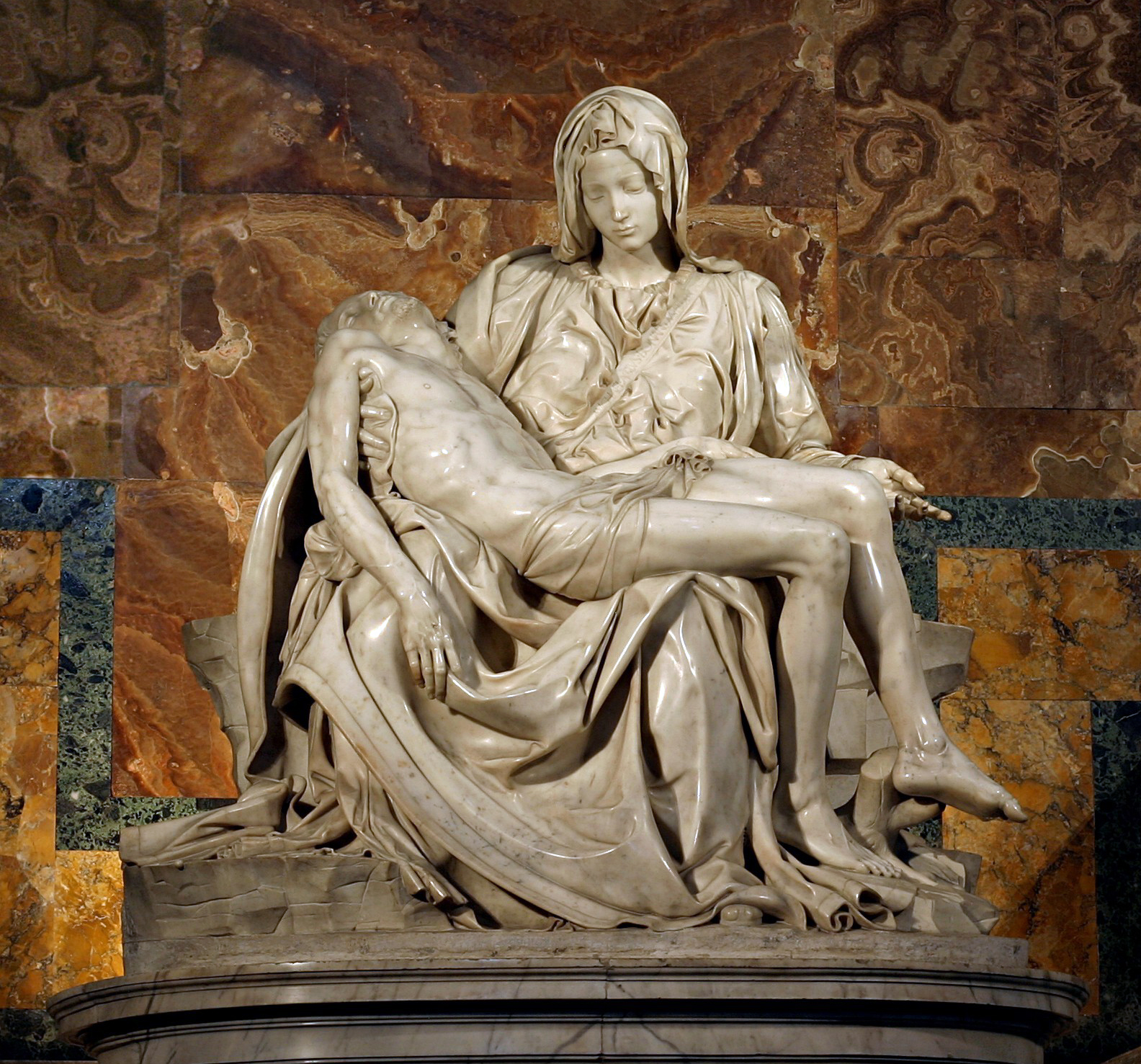 The Pietà (1498 – 99) by Michelangleo
