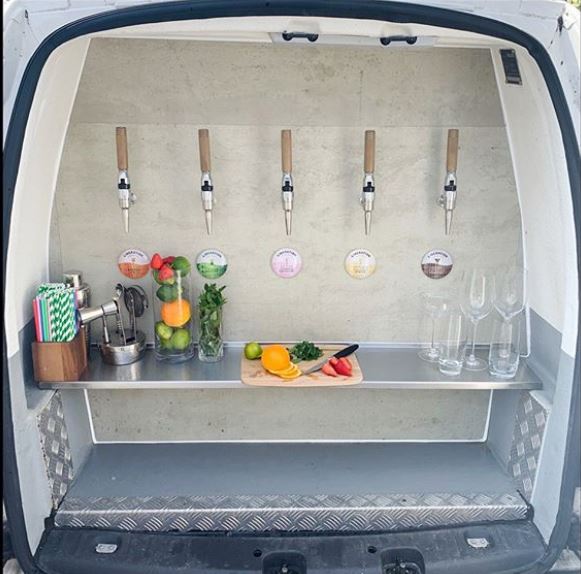 Liberation Cocktail's Cocktail Cruiser van. Image courtesy of their Instagram, @liberationcocktails