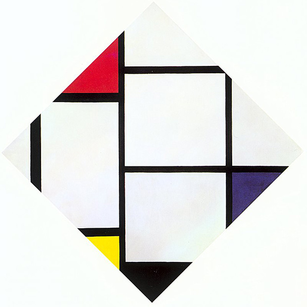 Lozenge Composition With Red, Gray, Blue, Yellow and Black (1925) by Piet Mondrian