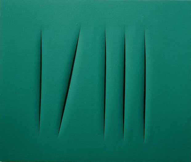 Spatial Concept (1968) by Lucio Fontana, from his 'tagli' series. From Painting Beyond Pollock