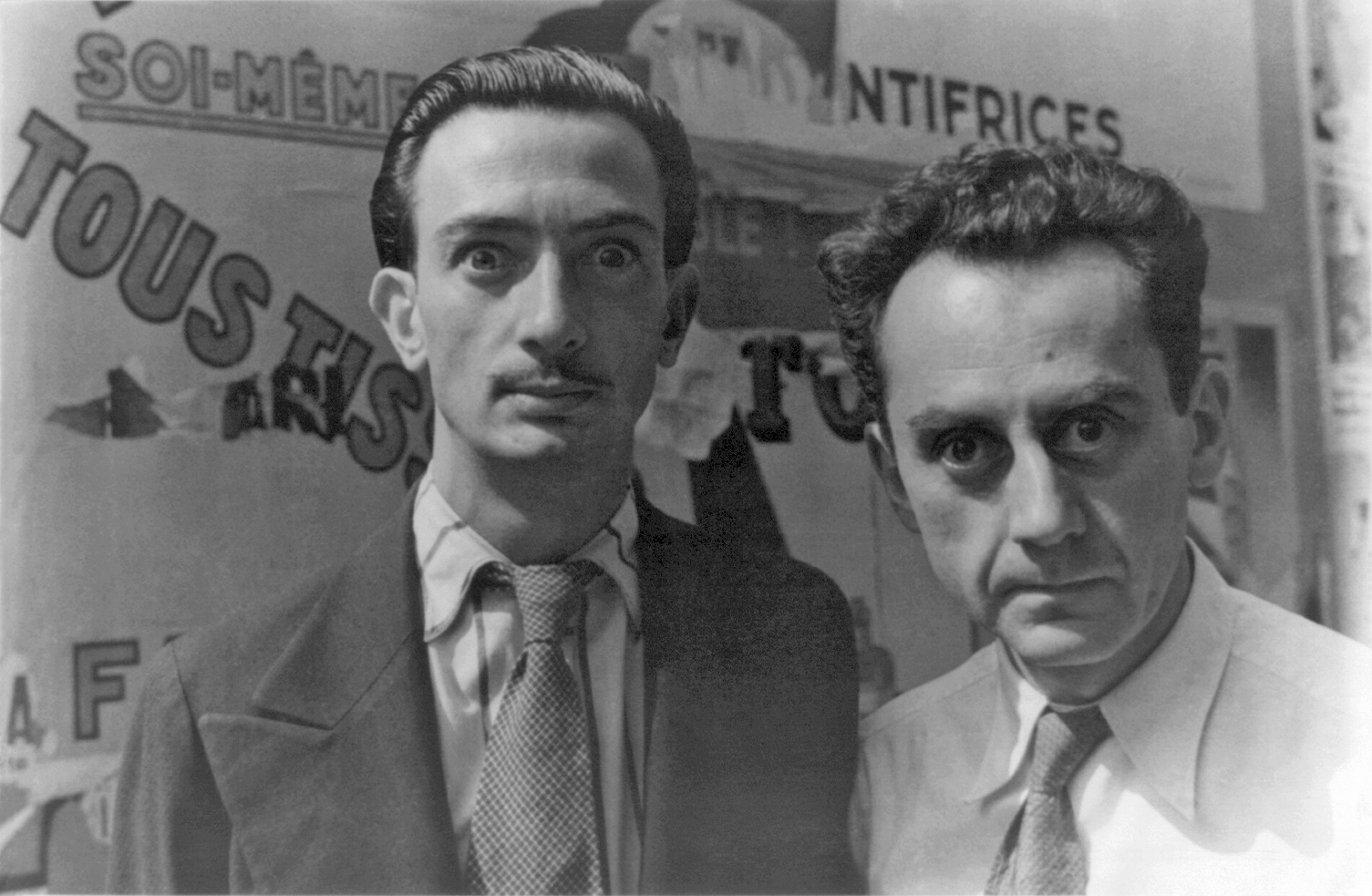Dalí (left) and Man Ray in Paris, June, 1934