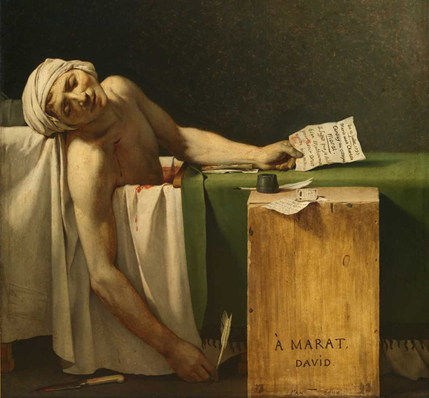 Detail from The Death of Marat (1793) by Jacques-Louis David