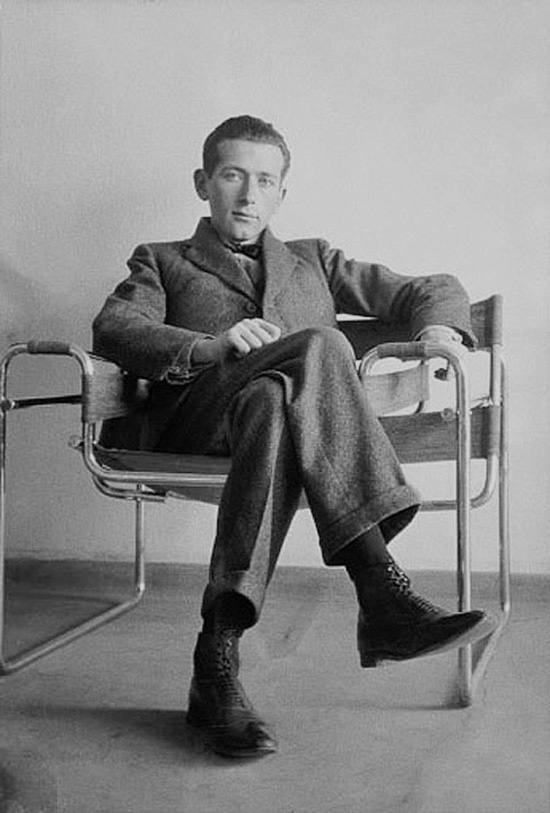 Marcel Breuer on his Wassily Chair, c. 1926