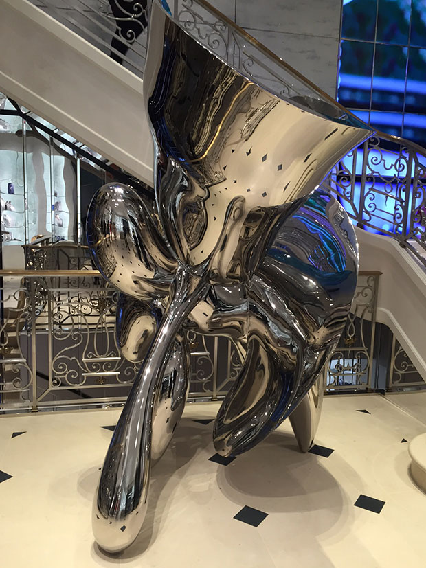 Tony Cragg Distant Cousin sculpture detail in Peter Marino's Dior store in New Bond Street, London