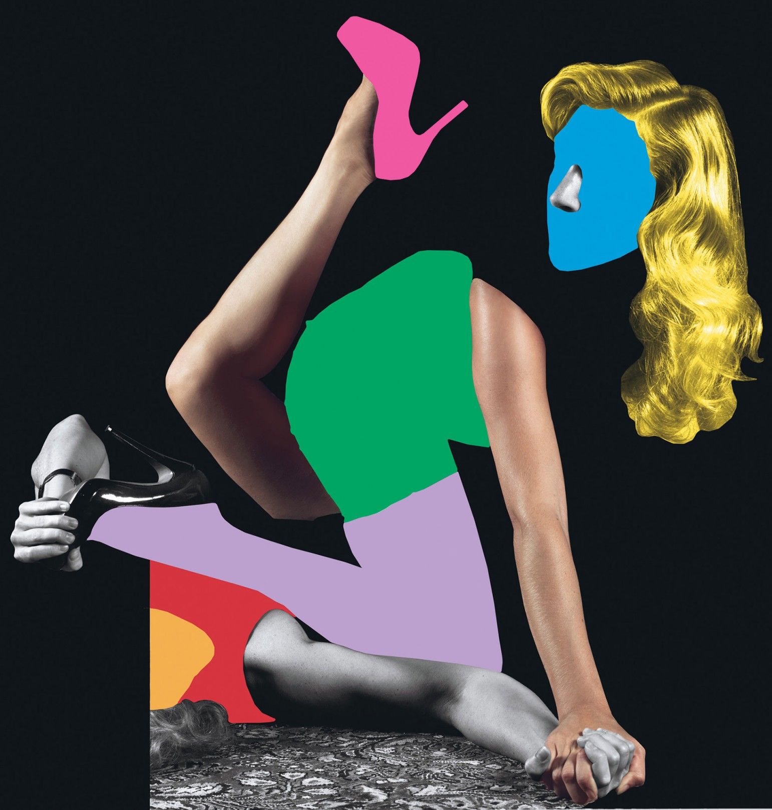 Mario Sorrenti and John Baldessari's shoot for W Magazine, featuring Christian Louboutin shoes