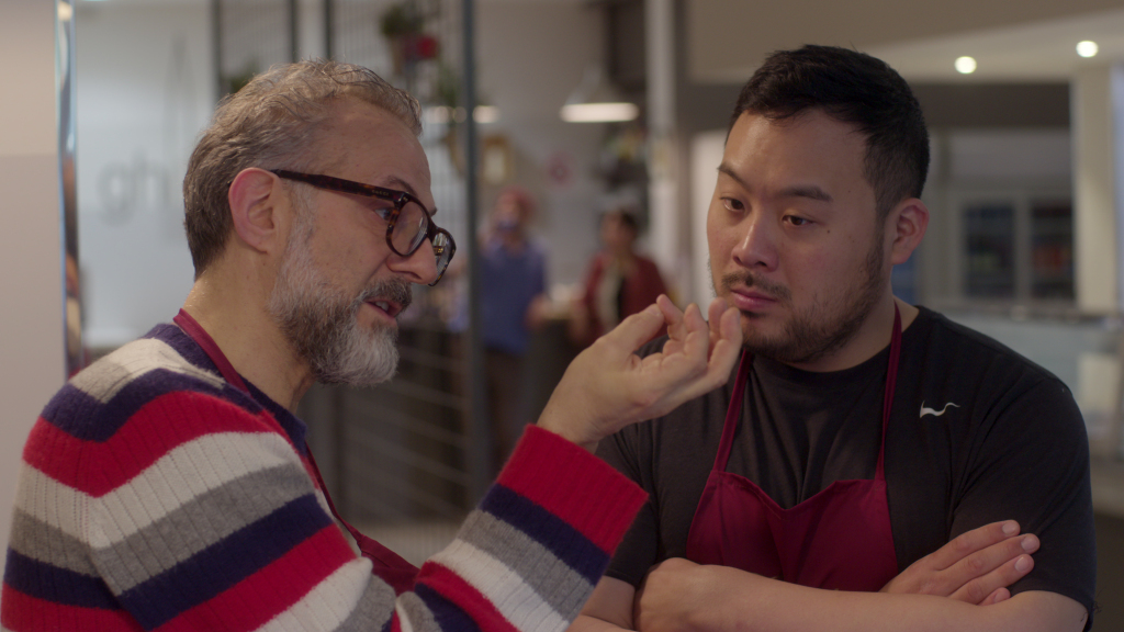 Massimo Bottura and David Chang in Ugly Delicious. Image courtesy of Netflix