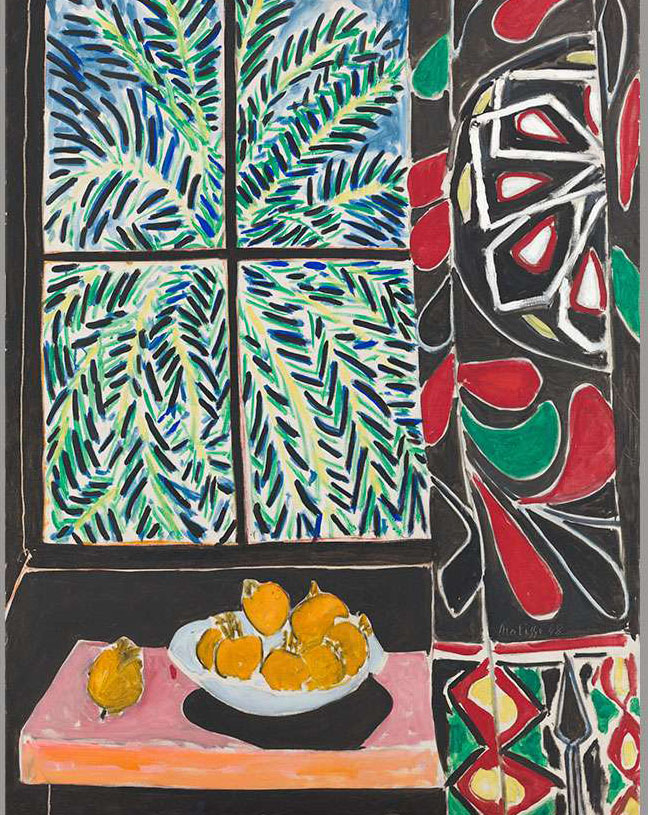 Henri Matisse, interior with Egyptian curtain, 1948 Oil on canvas. The Phillips Collection, Acquired 1950. © 2017 Succession H. Matisse / Artists Rights Society (ARS), New York.