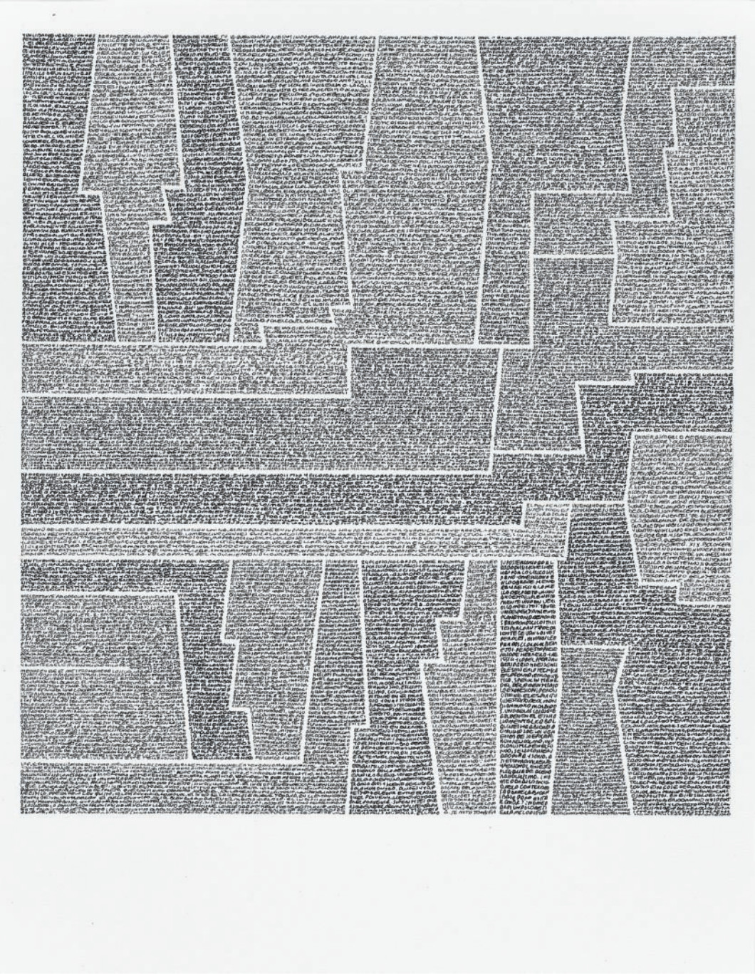 iete Ensayos de Interpretación: de la Realidad Peruana (Seven Essays  of Interpretation of the Peruvian Reality), 2015, stylograph on cotton paper,  40 × 30 cm (15 ¾ × 11 ¾ in)