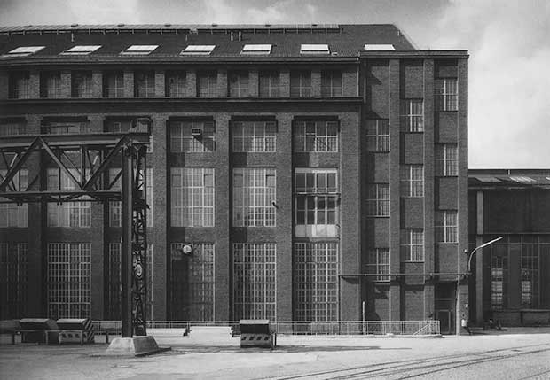 AEG Turbine Factory, west courtyard elevation; Ludwig Mies worked on this elevation while employed by Behrens