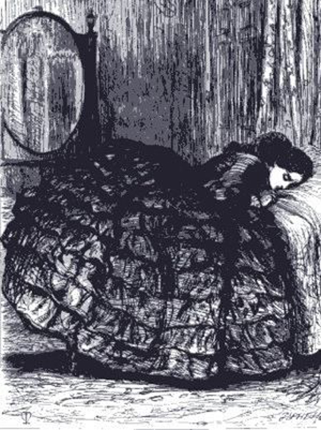 Millais' illustration for Trollope Rachel Ray (1863)