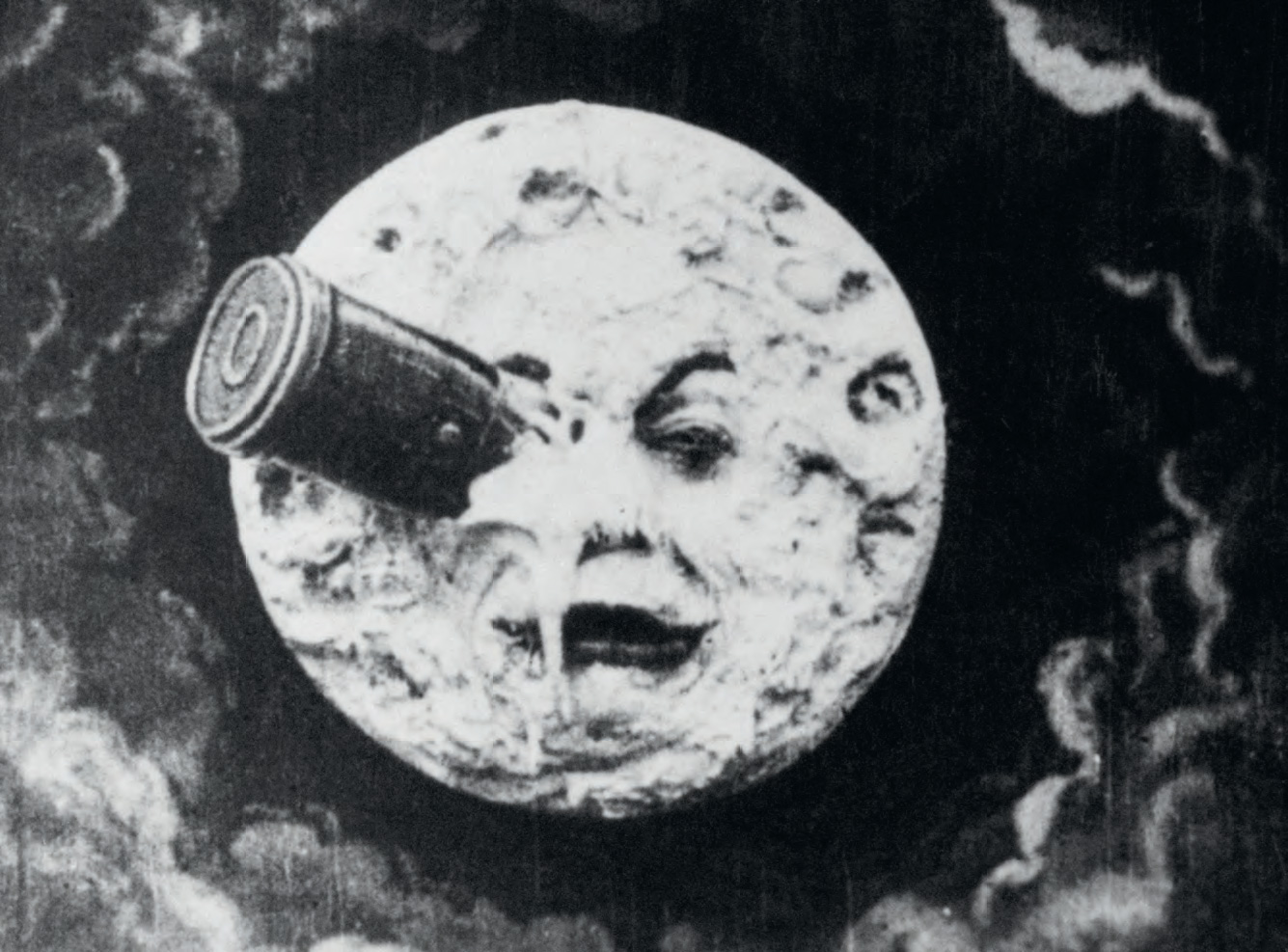 Film still from A Trip to the Moon (Le Voyage dans le lune) (1902) by Georges Méliès, as reproduced in Universe