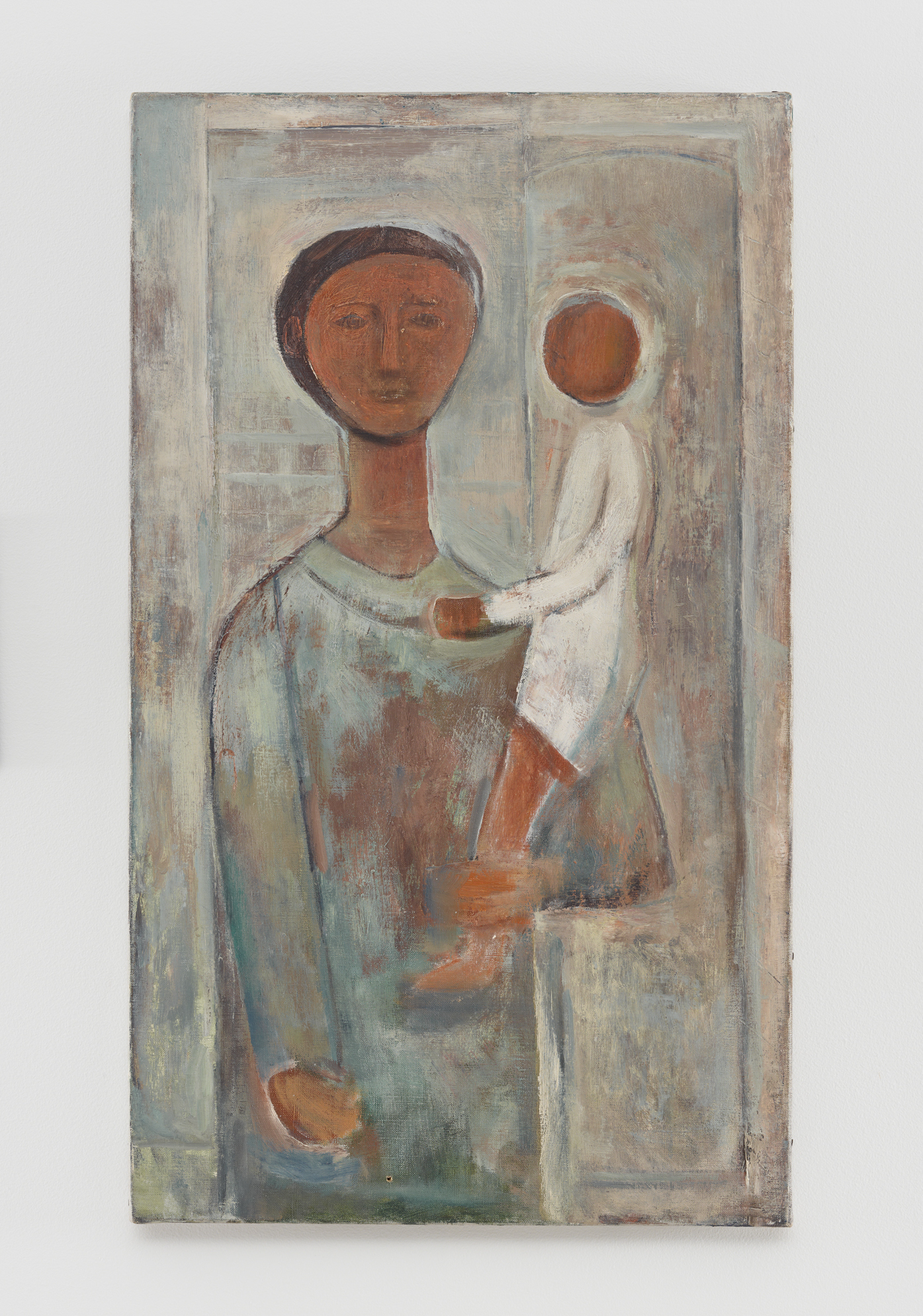 Mother and Child, 1949, oil on linen, 29 x 17 inches (73.7 x 43.2 cm). Blanton Museum of Art, The University of Texas at Austin. Ellsworth Kelly Foundation. Photo Ron Amstutz, courtesy Ellsworth Kelly Studio