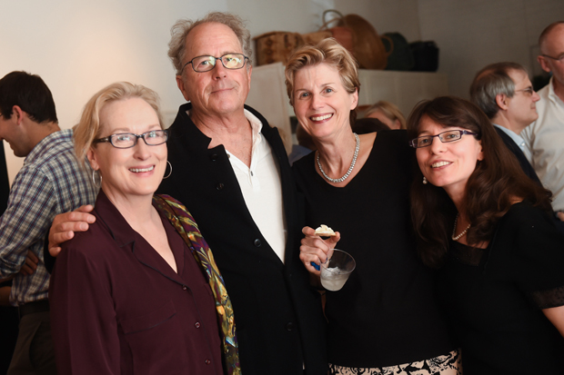 Meryl Streep, her husband Don Gummer, Laurie Fendrich and Lauren Kozol at the launch of Peter Plagens' book Bruce Nauman: The True Artist