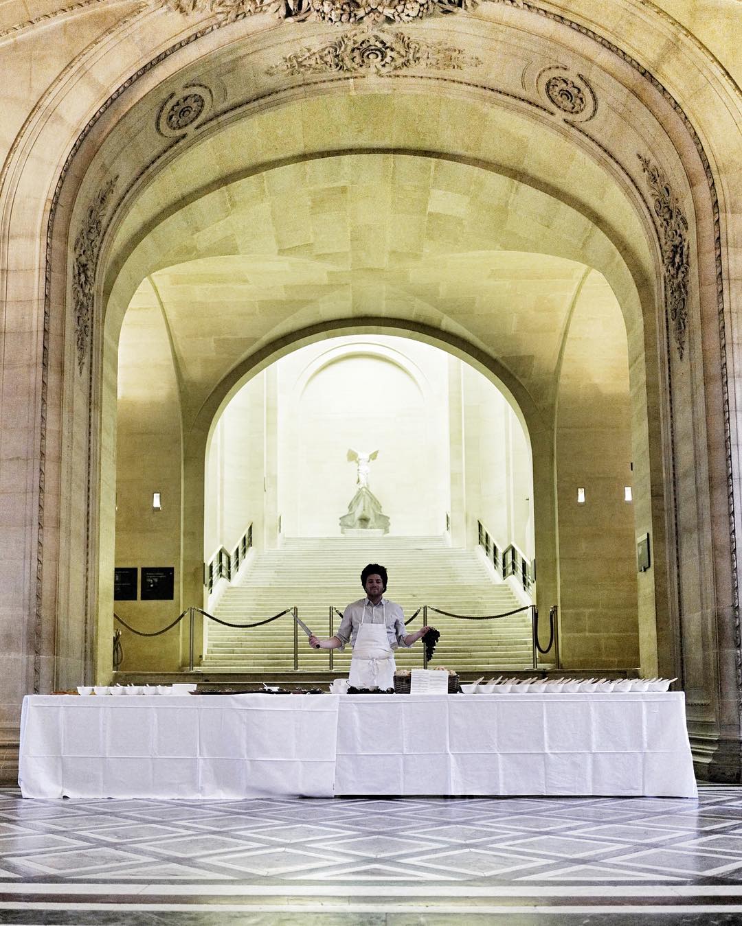 Chef Jean Imbert prepares breakfast at the Louvre