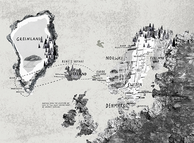 A map of the Nordic region as it appears in our book Noma