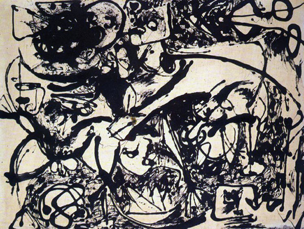 Number 8, 1951 (Black Flowing) by Jackson Pollock. As reproduced in our Jackson Pollock Phaidon Focus book