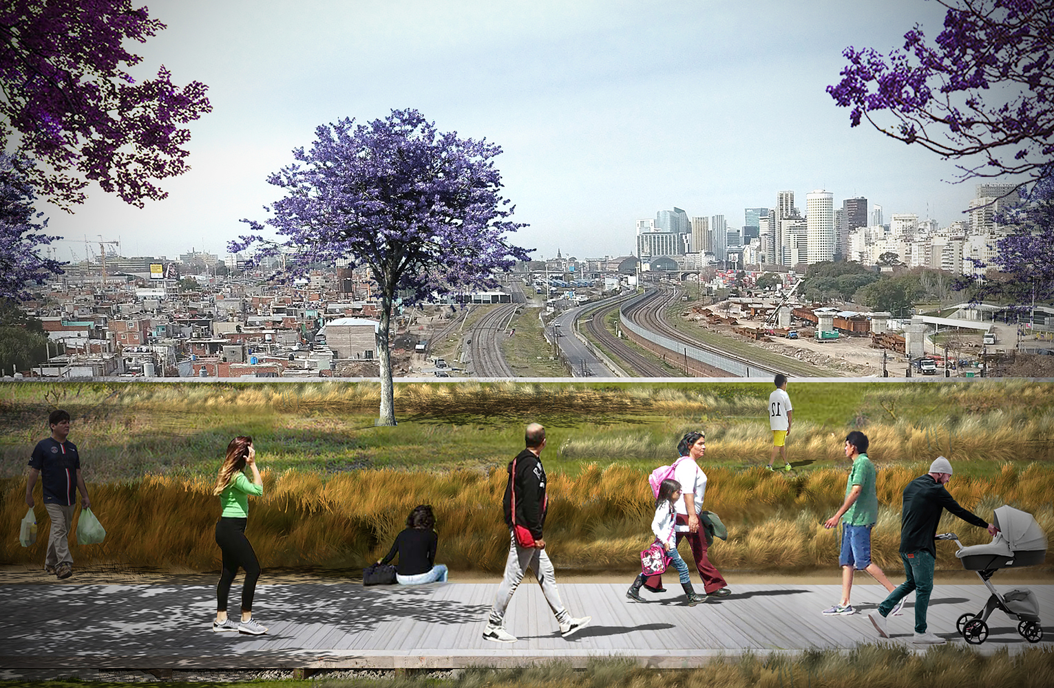 Elemental's new garden bridge building proposal for Buenos Aires. Images courtesy of Elemental