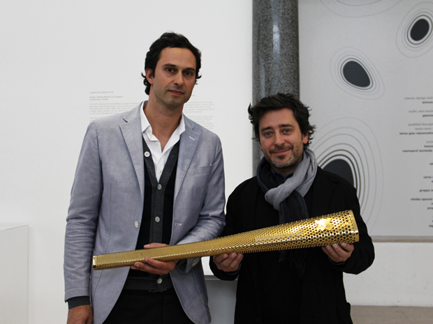 Barber Osgerby and their Olympic torch at the Design Museum Awards