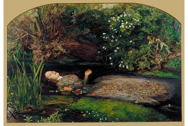 Ophelia (1852) by John Everett Millais. As reproduced in our Millais book