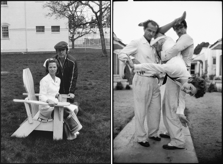 On the set of One Flew Over the Cuckoo's Nest (1975) (l) and The Fortune (1975) (r) - photo by Mary Ellen Mark