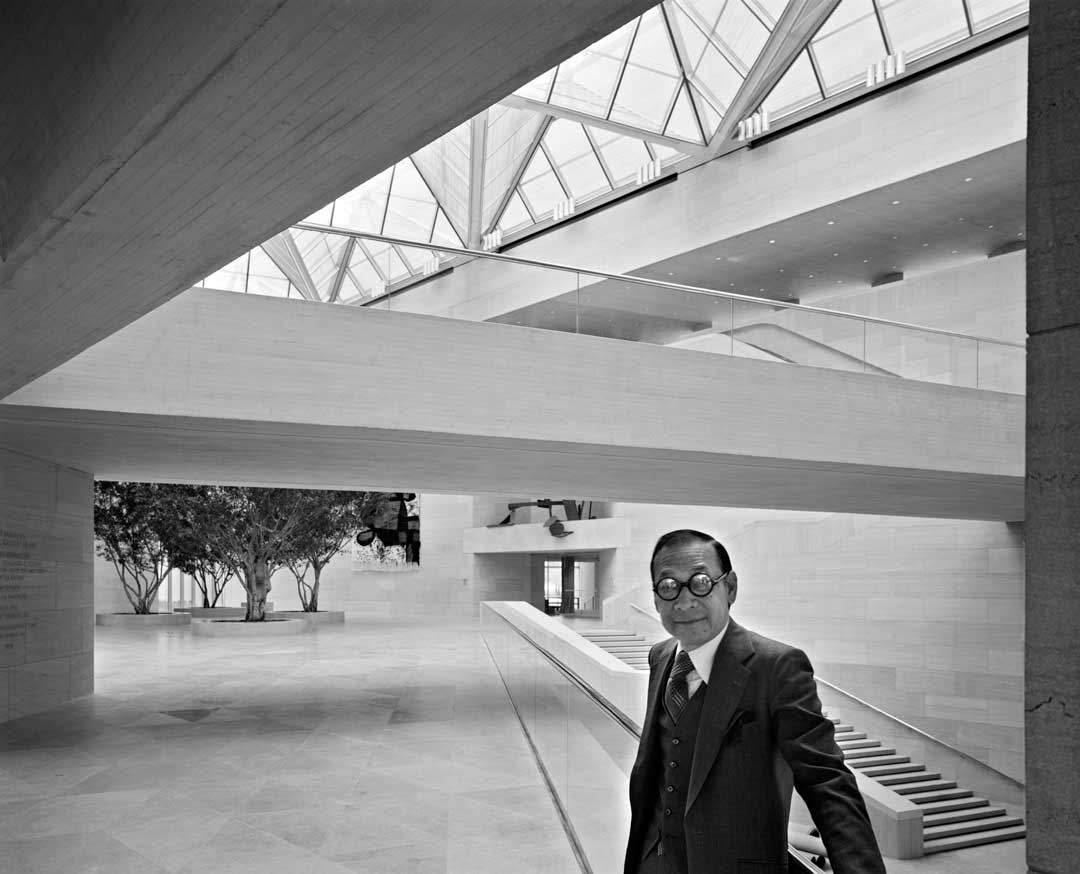 I. M. Pei at the National Gallery of Art, East Building, Washington, D.C., 1978 - Photographed by Ezra Stoller courtesy and copyright © Esto (from our forthcoming book Ezra Stoller)