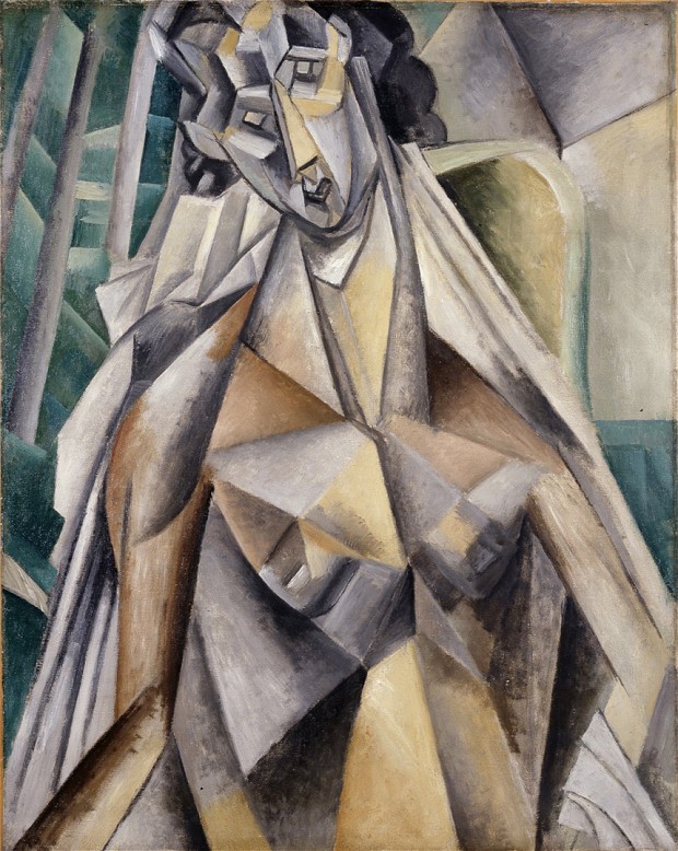 Nude in an Armchair (1909) by Pablo Picasso. From The Met's Cubism exhibition. The Metropolitan Museum of Art, New York, Promised Gift from the Leonard A. Lauder Cubist Collection © 2014 Estate of Pablo Picasso / Artists Rights Society (ARS), New York