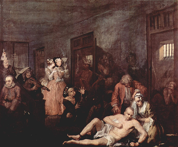 A Rake's Progress: 8 The Mad House (1733) by William Hogarth
