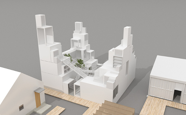 Rent Space Tower by Sou Fujimoto. Image courtesy of house-vision.jp