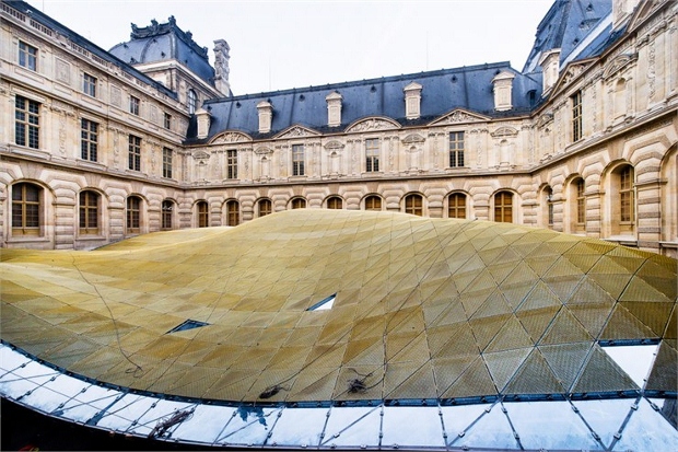 The undulating glass roof covers Louvre's new Islamic Art exhibition space