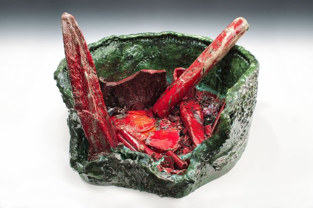 Sterling Ruby, Basin Theology/Butterfly Wreck, 2013, Ceramic, 28 1/8 × 39 3/8 × 41 inches (71.4 × 100 × 104.1 cm). © Sterling Ruby. Photograph by Robert Wedemeyer